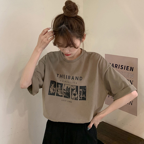 SSH-214  여름 3컬러 오버핏 빈티지 심플 여름 반팔티 